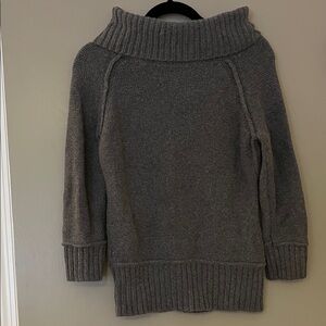 LOFT Charcoal Cowl Neck Sweater